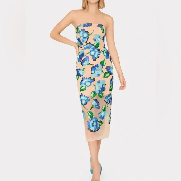NWT Milly Pictorial Poppy Midi Dress size 10 - Picture 1 of 10